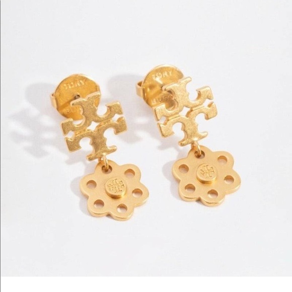 Tory Burch Women's Logo Charm Earrings - Picture 3 of 4